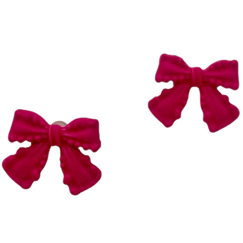 ❤️ FREE Bow Scallop Pretty Girly Chic Glam Minimal Stud Trendy Soft Hip Earrings